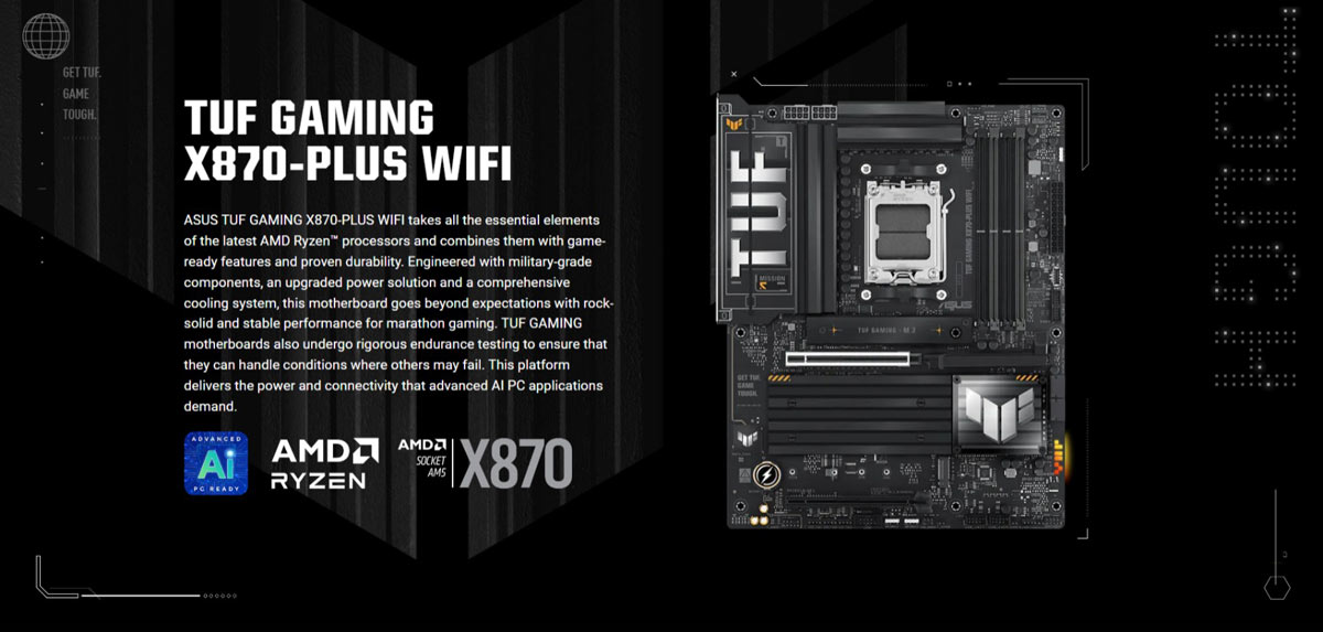 ASUS TUF GAMING X870-PLUS WIFI AM5 ATX Gaming Motherboard Price in BD